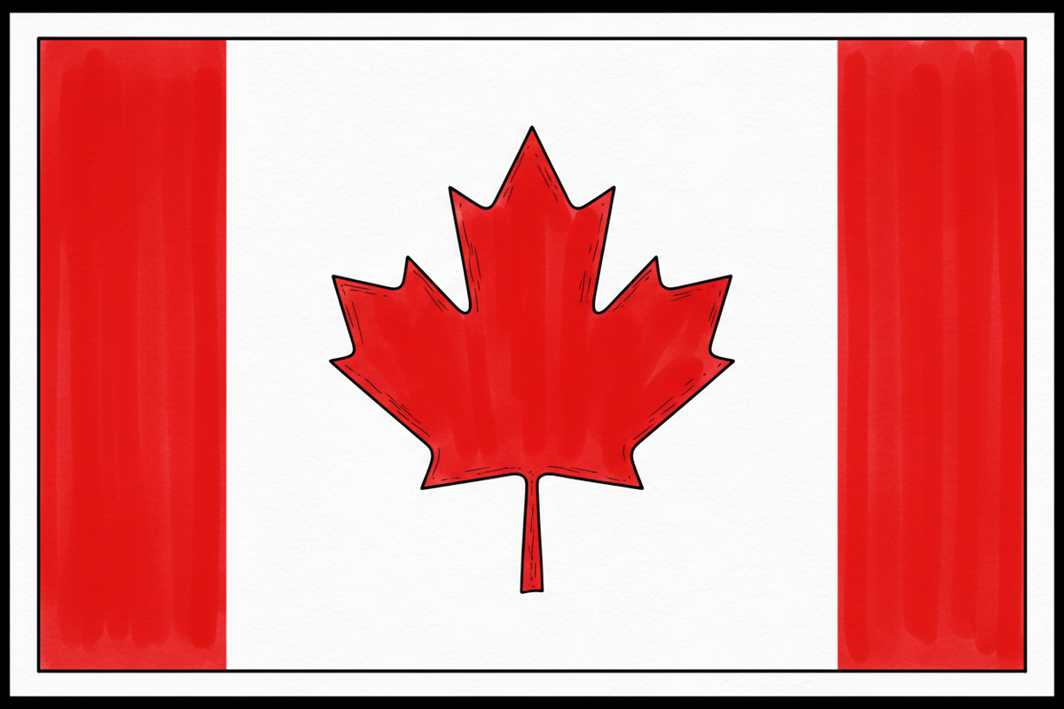 drapeau du canada en version dessin